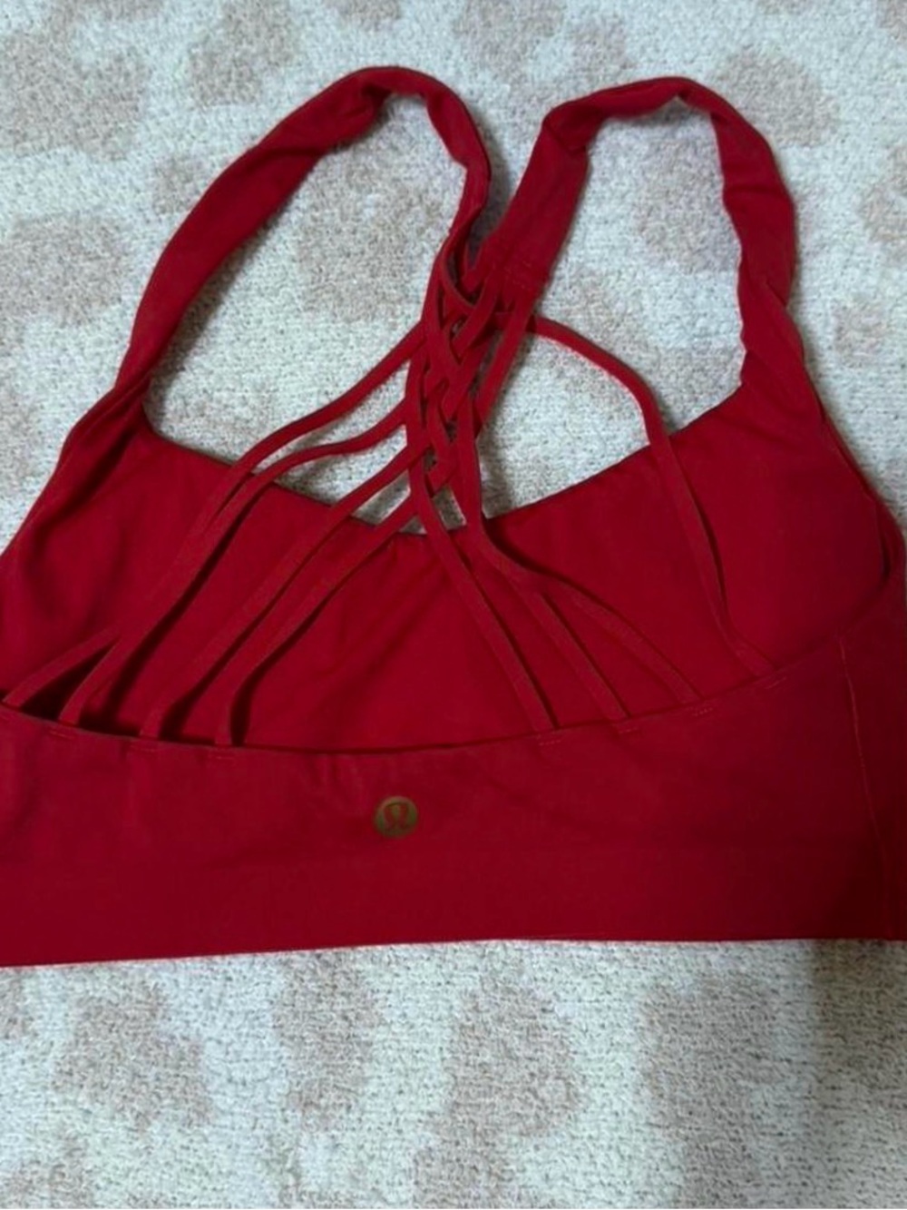 Lululemon Flexyflex Lunar New Year XXS/XS A-C Cup Sports Bra Oxford Red - Picture 2 of 2